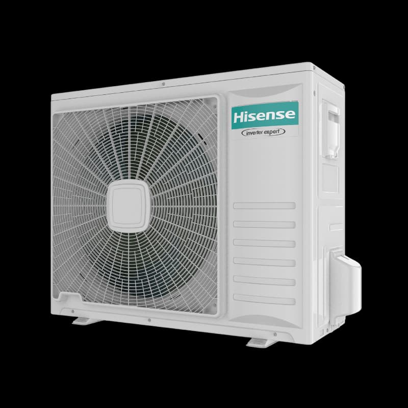 Unidad exterior del aire acondicionado Hisense Theo vista lateral