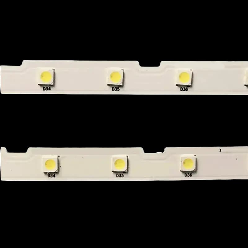 Detalle de LEDs en barras de repuesto para TV Samsung UN49