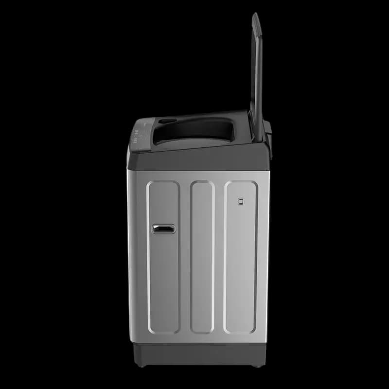 Lavadora Hisense WT5K1423DT de 14 kg con diseño en acero inoxidable.