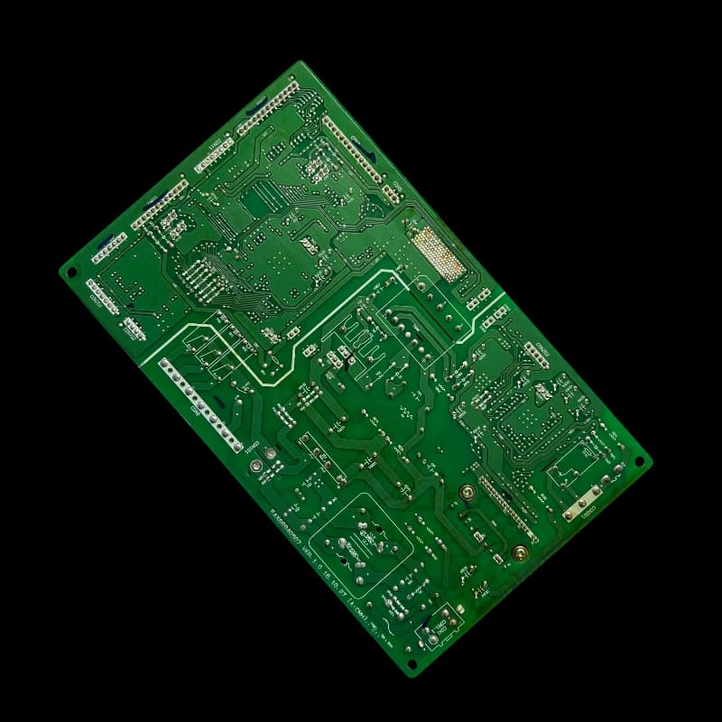 pcb posterior tarjeta main lg ebr83949257 vista diagonal con pistas y pads