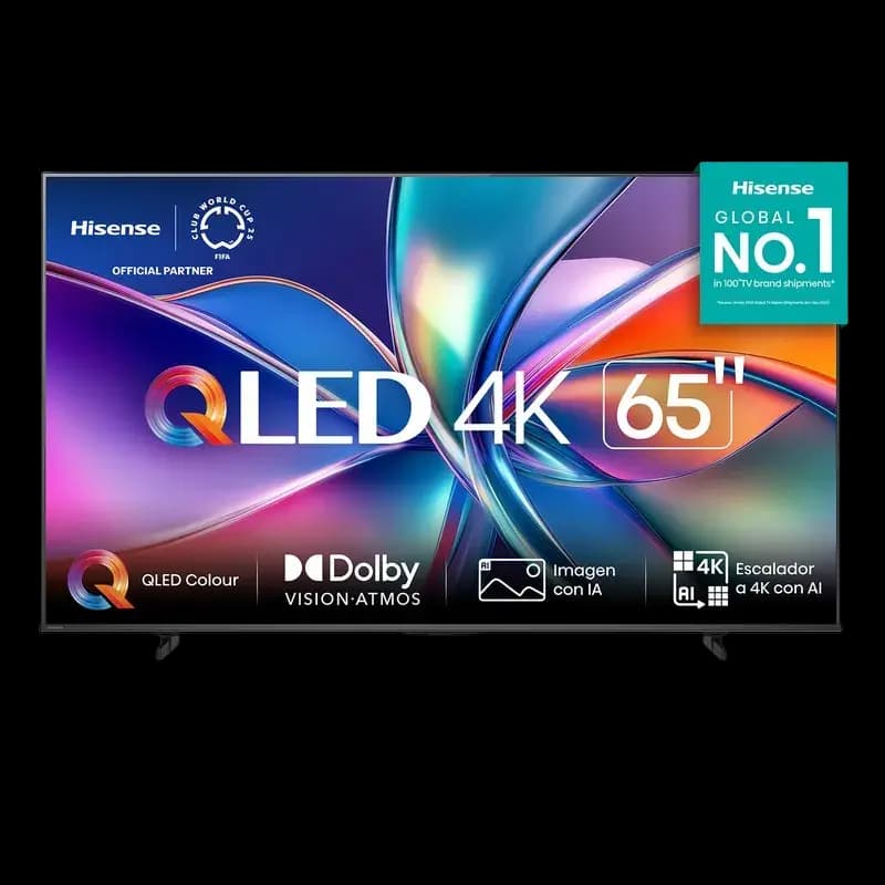 Televisor Hisense QLED 4K de 65 pulgadas con tecnología Dolby Vision y escalado IA