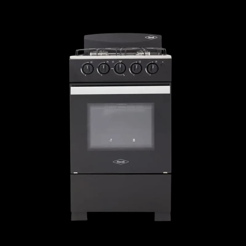 Estufa de Piso Haceb 4 Puestos con Horno Gas Natural Romero 50-T Torre Negro Encendido Electric
