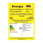 Consumo y eficiencia energética del congelador Hisense BD-144 Etiqueta energética del congelador Hisense BD-144 de 142 litros