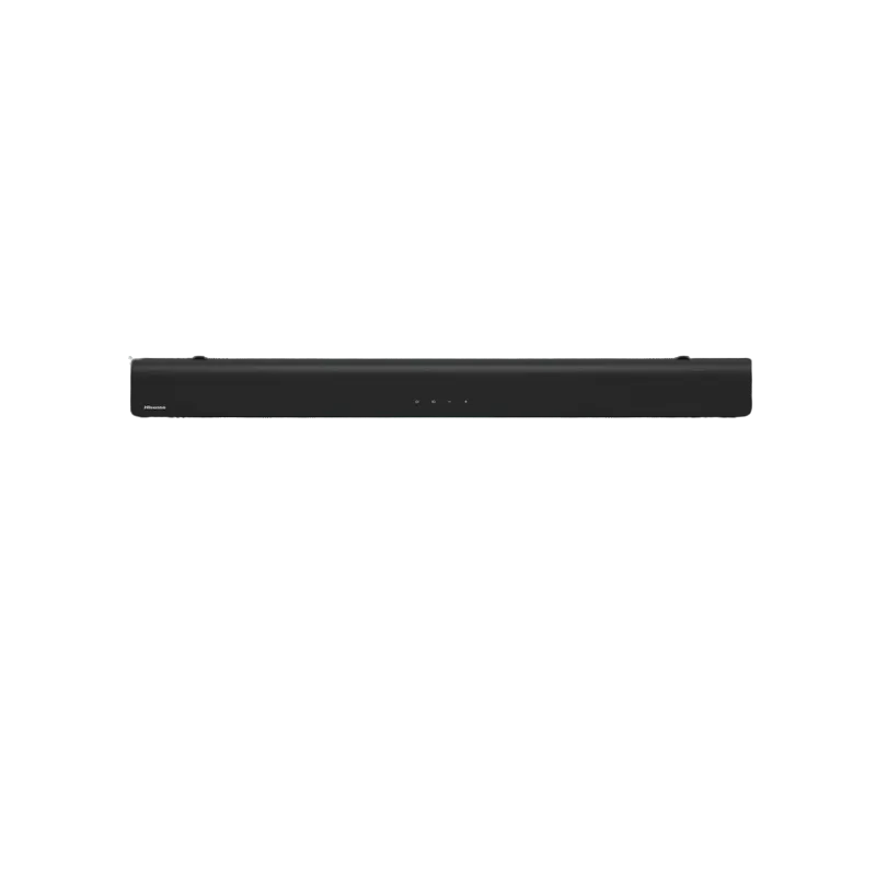 barra de sonido Hisense HS205G, resaltando sus puertos de conexión HDMI, USB y entrada óptica para mayor compatibilidad con dispositivos de audio y video.