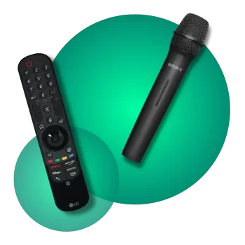 Categoria Accesorios de repuesto Control remoto y micrófono inalámbrico como accesorios de repuesto para equipos electrónicos.