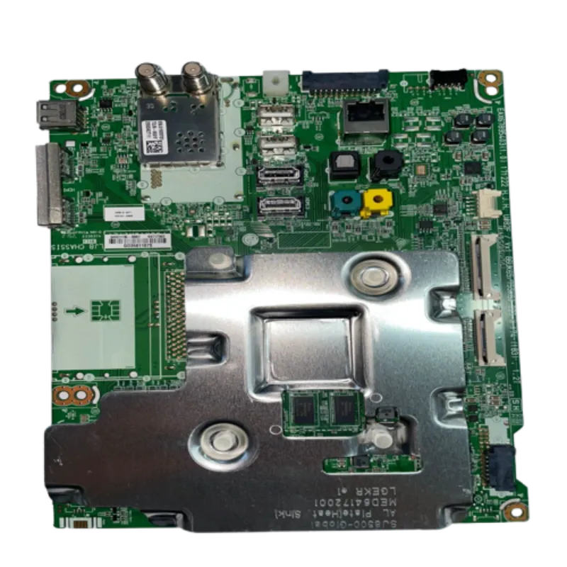 Mainboard BPR Total Assembly EBU64717502 para Smart TV LG con blindaje metálico y múltiples puertos de conexión.