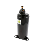 Compresor inverter Midea KTF250D22UMT con advertencia visible y cuerpo cilíndrico negro