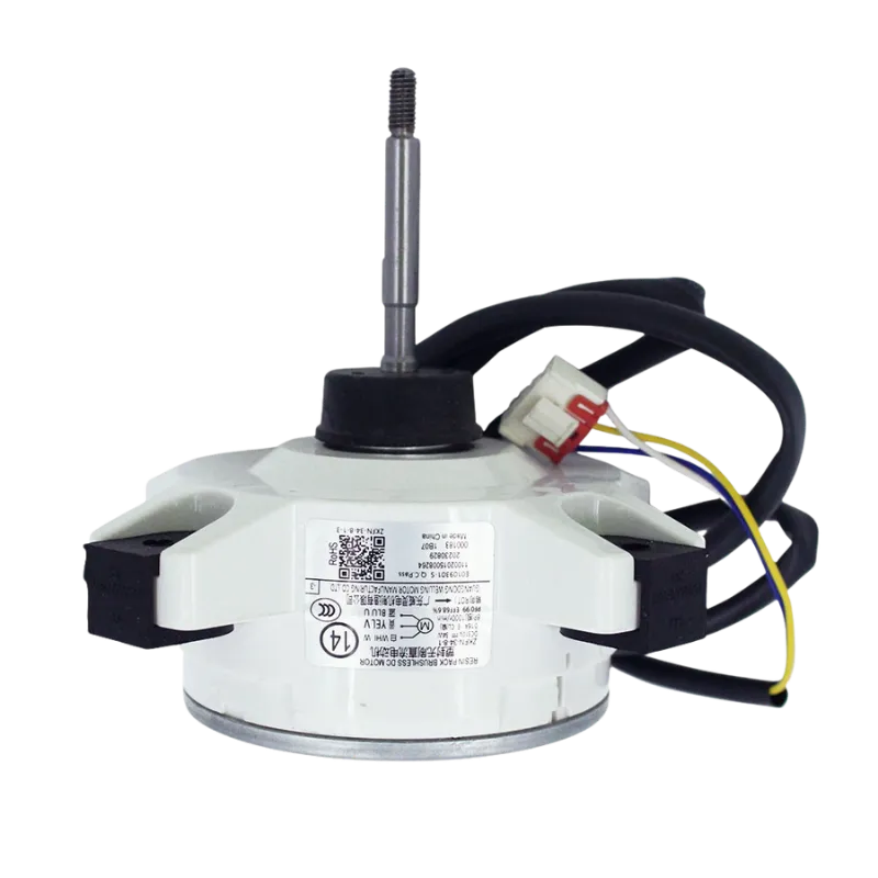 Motor Fan 11002015008264 Midea para unidad exterior Motor Fan 11002015008264 para aire acondicionado Midea unidad exterior – vista frontal con etiqueta visible