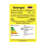 Etiqueta energética Retiq Hisense Esmeralda AS-24TW5HB con clasificación B Etiqueta Retiq aire acondicionado Hisense Esmeralda AS-24TW5HB clase B 5960 vatios