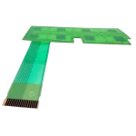 Vista en perspectiva de la membrana adhesiva LG MFM63896703 para microondas Membrana MFM63896703 vista diagonal con conector extendido