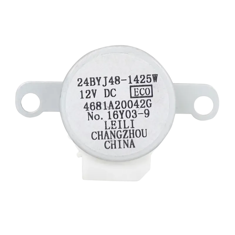 Motor DC LG 4681A20042G vista angular con eje de latón