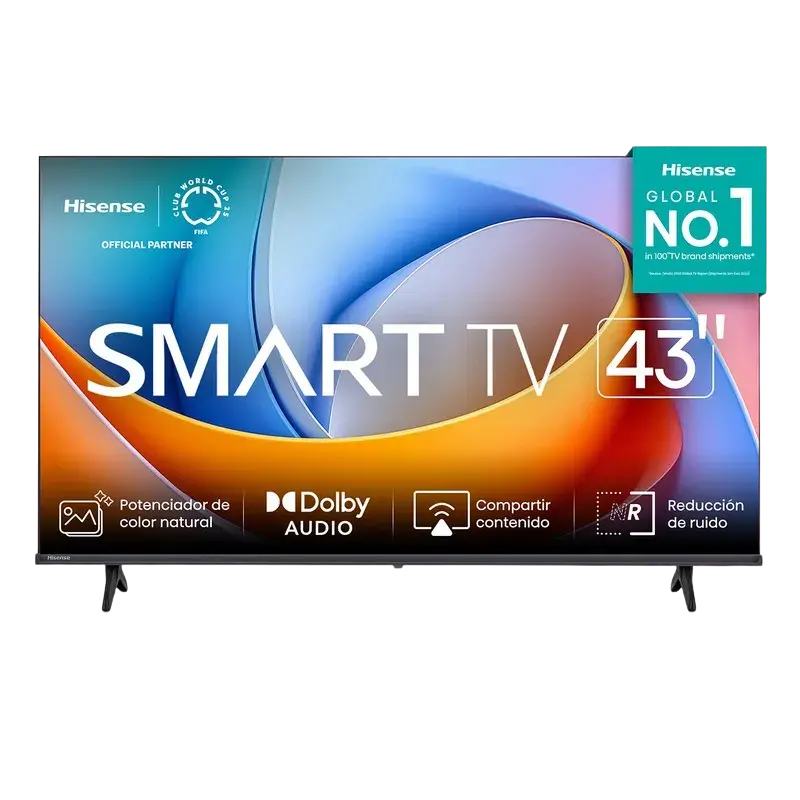 Televisor Hisense Smart 43 pulgadas 43A4NV con Dolby Audio y color natural