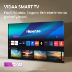 Interfaz VIDAA en Smart TV Hisense 32A4NV con apps de entretenimiento global