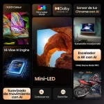 Tecnologías avanzadas del televisor Hisense 65U7QG: Mini-LED, IA, Dolby Vision, escalador 4K y Game Mode PRO