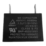 Capacitor 1.5 µF 450 V LG EAE31891706 — vista superior Capacitor 1.5 µF 450 V LG EAE31891706 vista superior