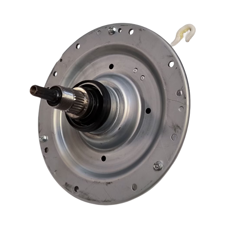 Vista superior del conjunto de embrague y acoplamiento AEN73131404 para lavadora LG, mostrando el eje estriado principal.