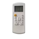 Control remoto Midea RG57A2/BGEF sin pantalla, vista superior con botón ON/OFF amarillo