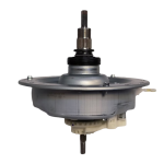 Vista de perfil del conjunto de embrague y acoplamiento AEN73131404 para lavadora LG, mostrando el doble eje de transmisión.