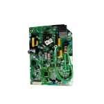 Tarjeta electrónica Midea 17122000034048, vista frontal mostrando conectores y etiquetas.