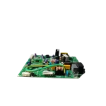 Tarjeta Midea 17122000034048 mostrando circuitos y módulos en perspectiva lateral.