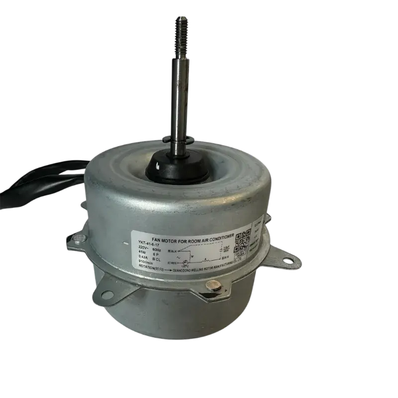 Motor Asíncrono Monofásico DG13Z1-77 para aire acondicionado Hisense con eje largo y carcasa metálica resistente