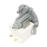 Motor Bomba de Circulación para lavadora LG, repuesto EAU61383503 en vista isométrica mostrando su diseño completo y terminales de conexión.