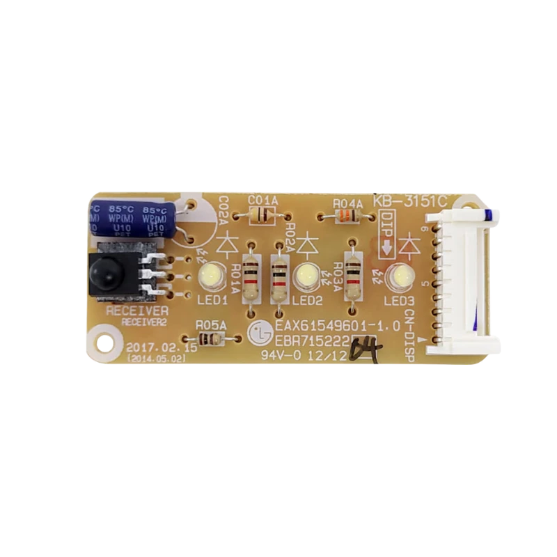 Tarjeta electrónica LG EBR71522204 con LEDs, conector blanco y receptor IR