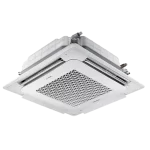 Unidad Interior Samsung Cassette 18000 BTU | Detalle Técnico Aire acondicionado cassette Samsung WindFree 18000 BTU vista diagonal con conectores