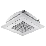 Cassette Samsung Inverter 18000 BTU R32 | Vista inferior con conexiones Cassette Samsung 18000 BTU Inverter con conexiones visibles desde abajo