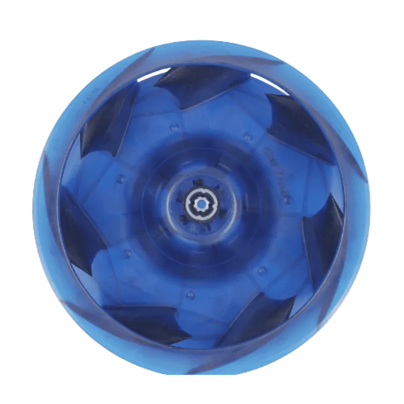 Turbina azul para aire acondicionado Midea 12100103000142 con aspas curvas y diseño circular para alto flujo de aire