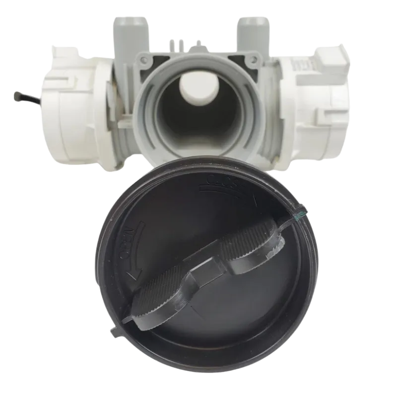 Bomba de drenaje LG AHA75853813 vista frontal con tapa de filtro