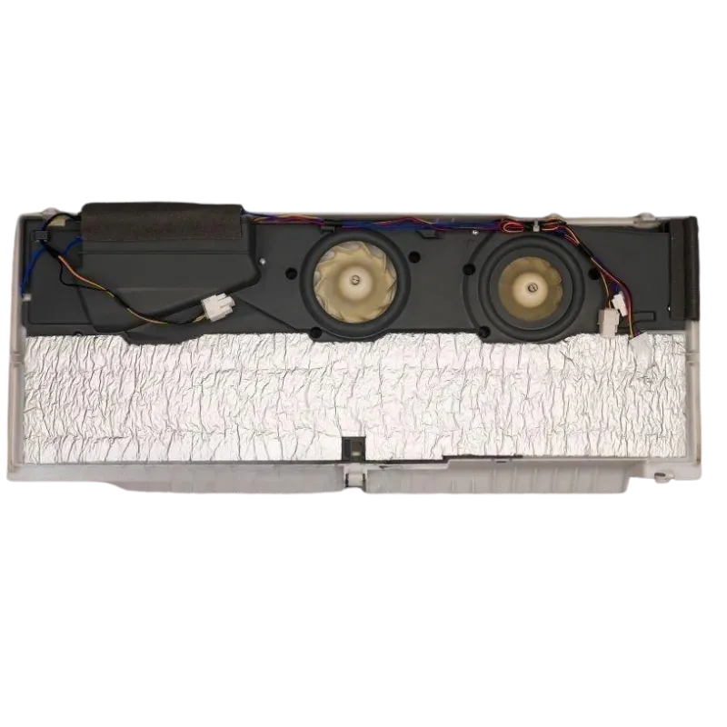 Conjunto de rejilla y ventilador LG AEB76044903 con dos ventiladores y panel aislante plateado, vista superior