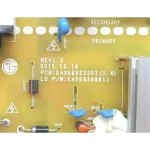 Detalle serigrafía PCB EAX66923201 y P/N EAY64388811 en placa LG