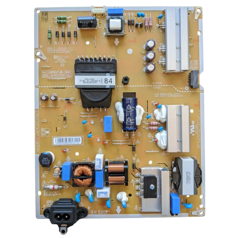 Placa fuente LG EAY64928801 – vista frontal completa Fuente de alimentación LG EAY64928801 vista frontal para 65UK6350 / 65UN7100 / 65UU640C