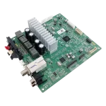 Main Control Board LG XBOOM CJ65 – Vista lateral Main Control Board LG XBOOM CJ65, vista en ángulo con disipador de calor y conectores.