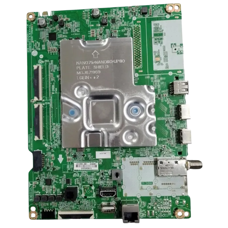 Vista inferior de la main board bpr LG EBU66369001 con circuito impreso