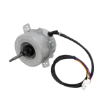 Motor exterior LG EAU41577624 usado con eje y cableado, vista en ángulo