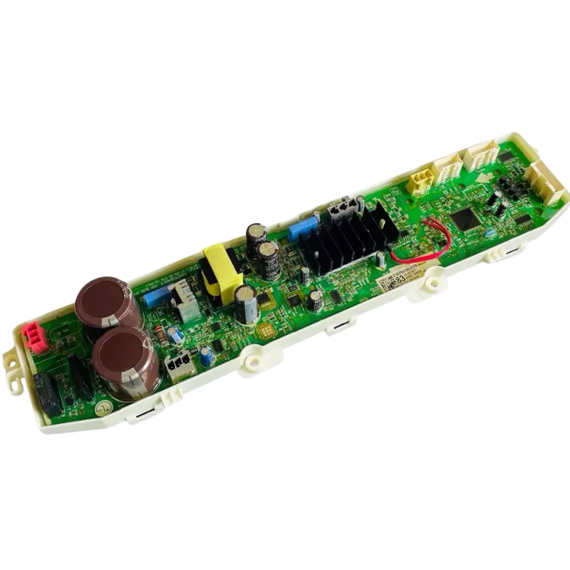 PCB Main Board LG EBR83037883 vista general con capacitores y disipador