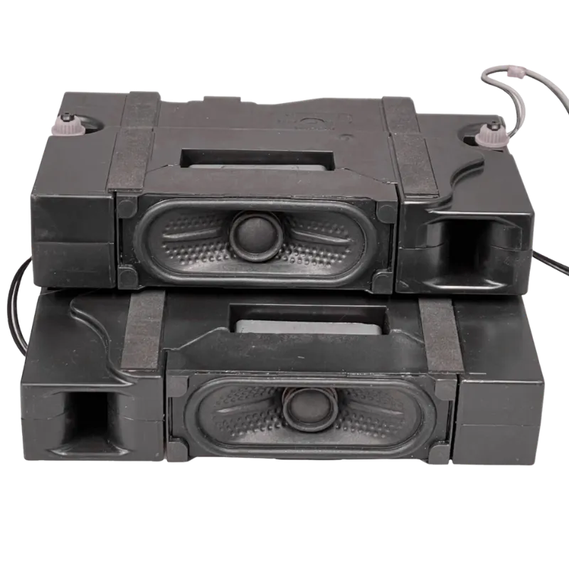 Par parlantes LG EAB64028307/EAB64028308 – Vista frontal Parlantes internos LG EAB64028307/EAB64028308 L/R, 6Ω 10W (máx 14W), vista frontal con puerto tipo bass reflex, compatibles 60UK6200PDA, 49LH600T, 55UK6350PDC