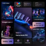 Hisense 100Q7QG con 144Hz, FreeSync, escalador 4K con IA y Dolby Vision Atmos Funciones avanzadas del televisor Hisense 100Q7QG: 144Hz, FreeSync, AI Smooth Motion y más