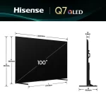 Dimensiones físicas del televisor Hisense 100Q7QG de 100″ QLED 4K Dimensiones del televisor Hisense 100Q7QG de 100 pulgadas
