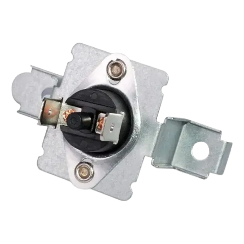 Termostato LG 6931EL3003C – Vista frontal Termostato de límite alto LG 6931EL3003C para secadora, vista frontal con soporte metálico y terminales