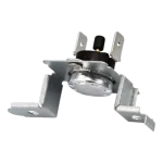 Termostato LG 6931EL3003C – Vista lateral con reset Termostato LG 6931EL3003C con botón de reset, vista lateral del conjunto y soporte