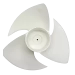 Aspa ventilador condensador LG ADP73273402 blanca de 3 palas, vista frontal con cubo central