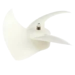 Aspa ventilador condensador LG ADP73273402 blanca de 3 palas, vista frontal con cubo central