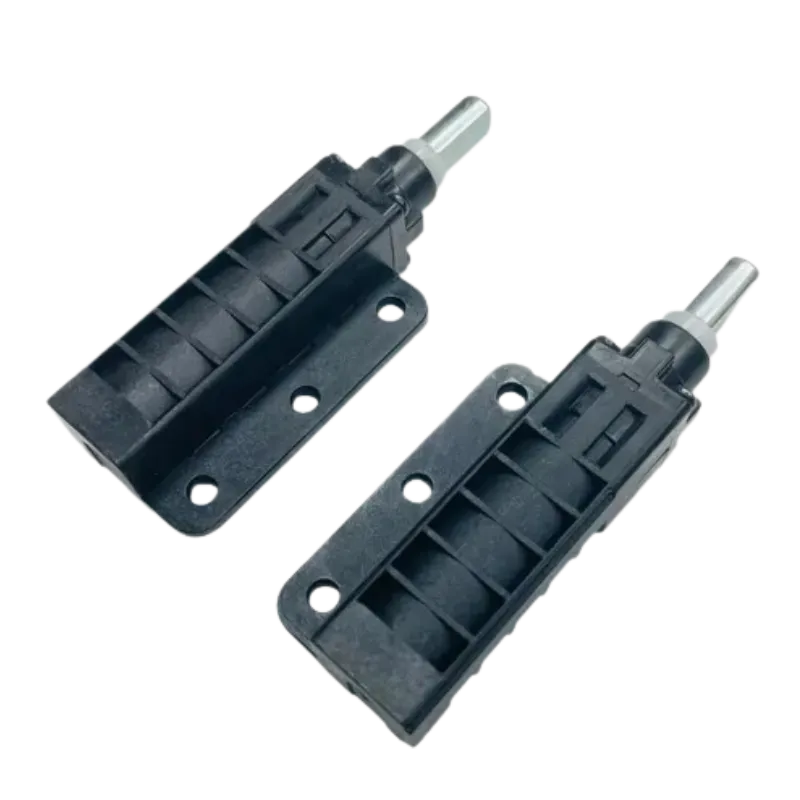 Amortiguadores de fricción LG ACV73730204 (par) — vista general amortiguador de fricción de tapa LG ACV73730204, carcasa negra con brida y vástago metálico, vista general en perspectiva