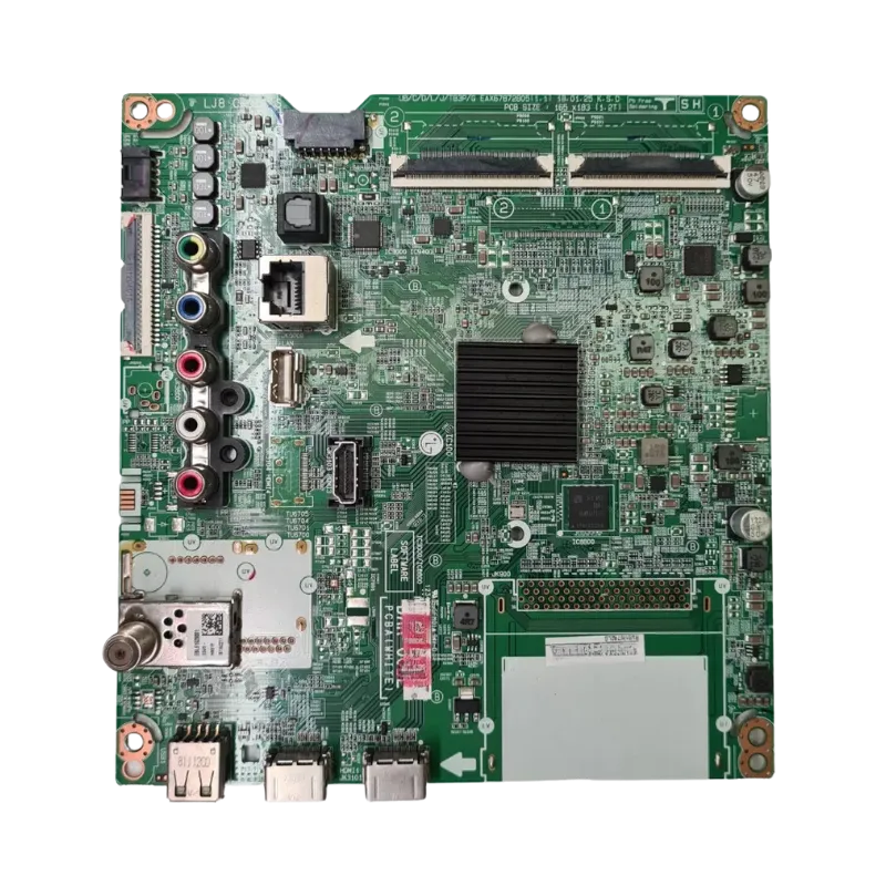 Tarjeta principal LG EAX67872805 EBU64791504 vista frontal Main Board EAX67872805 frontal con puertos y conectores LG 43UK6200