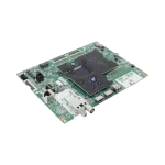 Main Board EBU67086901 de LG para TV vista en ángulo izquierdo, con puertos HDMI y Ethernet visibles