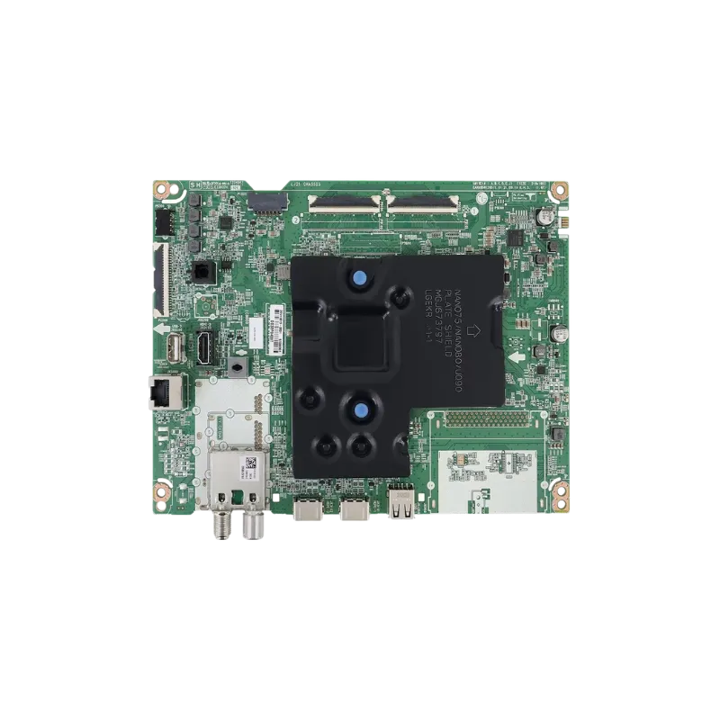 Vista superior de la Main Board EBU67086901 de LG para TV, placa principal con disipador