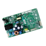 Placa MAIN LG EBR84185725 vista angular con componentes y disipadores